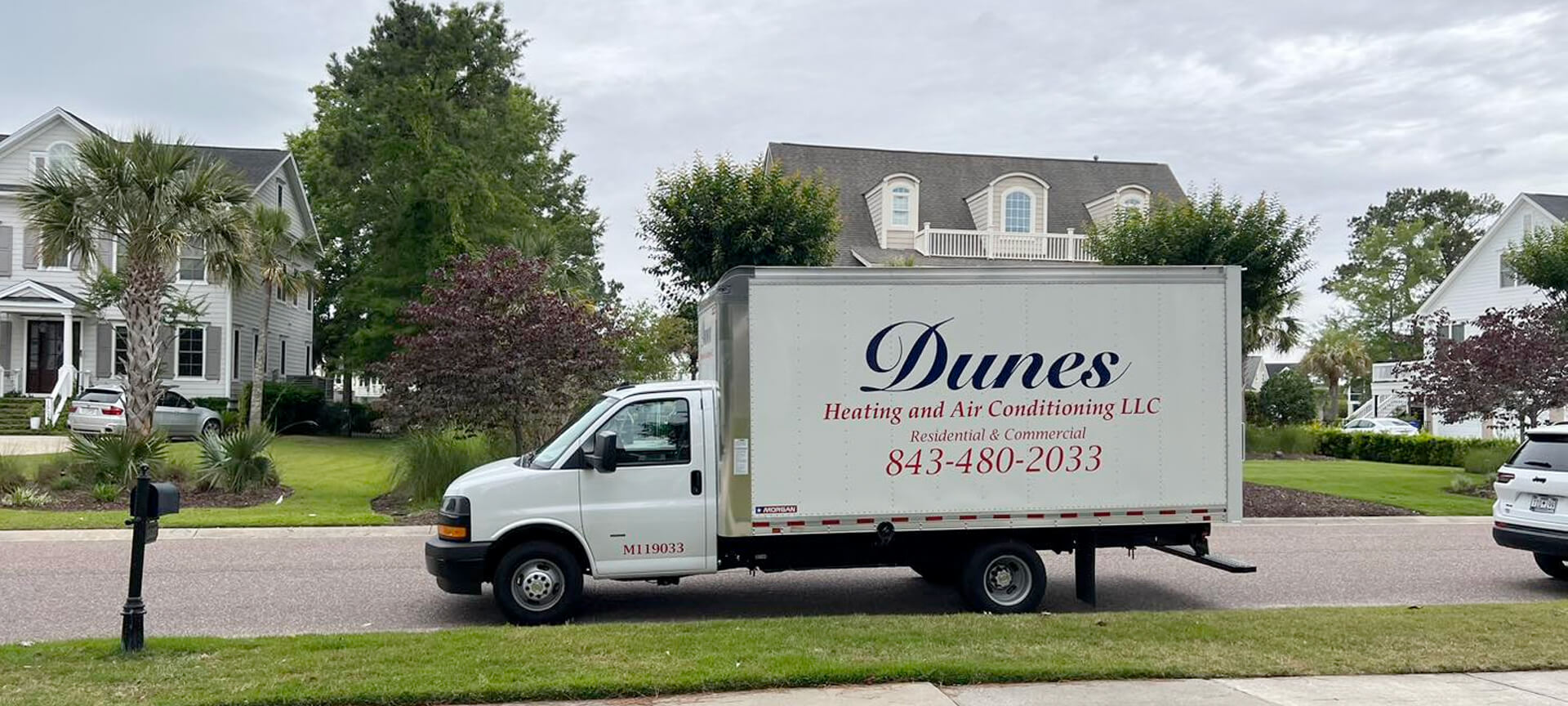 Representing Dunes Heating & Air Conditioning brand and services